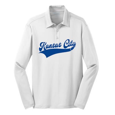 Kansas City Throwback Design Classic Silk Touch Performance Long Sleeve Polo