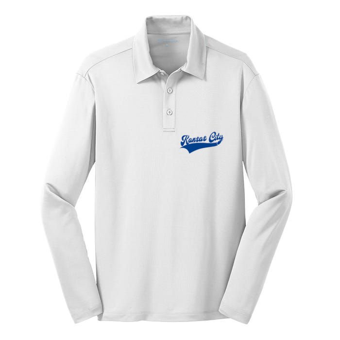 Kansas City Throwback Design Classic Silk Touch Performance Long Sleeve Polo