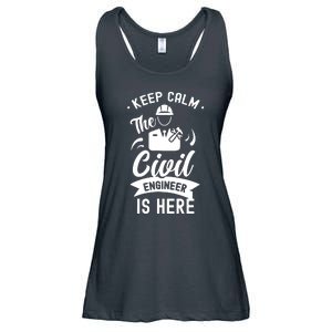 Keep Calm The Civil Engineer Is Here Engineering Job Student Ladies Essential Flowy Tank