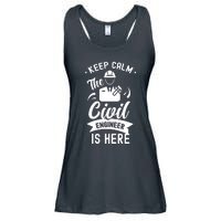 Keep Calm The Civil Engineer Is Here Engineering Job Student Ladies Essential Flowy Tank