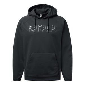 Kamala Cat Typography Alphabet Cats For Kamala Harris 2024 Performance Fleece Hoodie