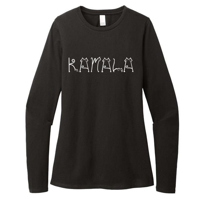 Kamala Cat Typography Alphabet Cats For Kamala Harris 2024 Womens CVC Long Sleeve Shirt