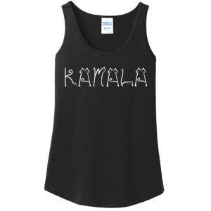 Kamala Cat Typography Alphabet Cats For Kamala Harris 2024 Ladies Essential Tank