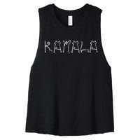 Kamala Cat Typography Alphabet Cats For Kamala Harris 2024 Women's Racerback Cropped Tank