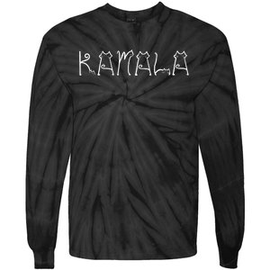 Kamala Cat Typography Alphabet Cats For Kamala Harris 2024 Tie-Dye Long Sleeve Shirt