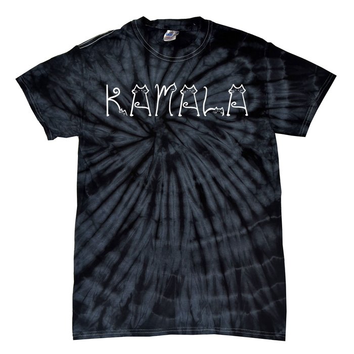 Kamala Cat Typography Alphabet Cats For Kamala Harris 2024 Tie-Dye T-Shirt