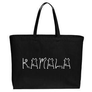 Kamala Cat Typography Alphabet Cats For Kamala Harris 2024 Cotton Canvas Jumbo Tote