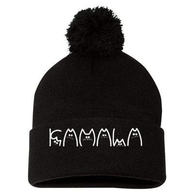Kamala Cat Typography Alphabet Cats For Kamala Harris 2024 Pom Pom 12in Knit Beanie