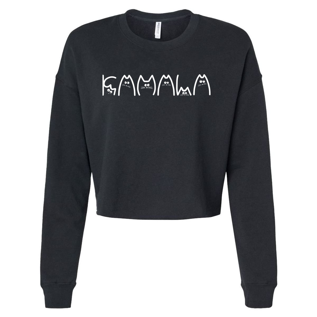 Kamala Cat Typography Alphabet Cats For Kamala Harris 2024 Cropped Pullover Crew