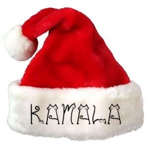 Kamala Cat Typography Alphabet Cats For Kamala Harris 2024 Premium Christmas Santa Hat