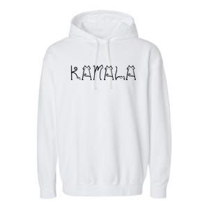 Kamala Cat Typography Alphabet Cats For Kamala Harris 2024 Garment-Dyed Fleece Hoodie