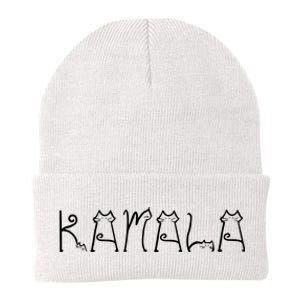 Kamala Cat Typography Alphabet Cats For Kamala Harris 2024 Knit Cap Winter Beanie