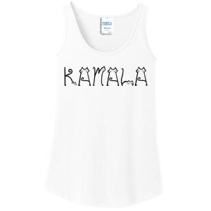 Kamala Cat Typography Alphabet Cats For Kamala Harris 2024 Ladies Essential Tank