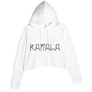 Kamala Cat Typography Alphabet Cats For Kamala Harris 2024 Crop Fleece Hoodie