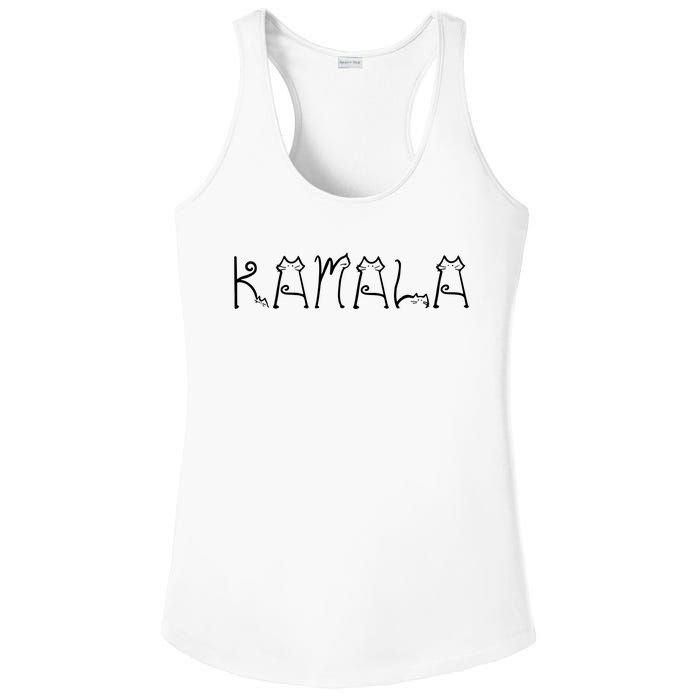 Kamala Cat Typography Alphabet Cats For Kamala Harris 2024 Ladies PosiCharge Competitor Racerback Tank