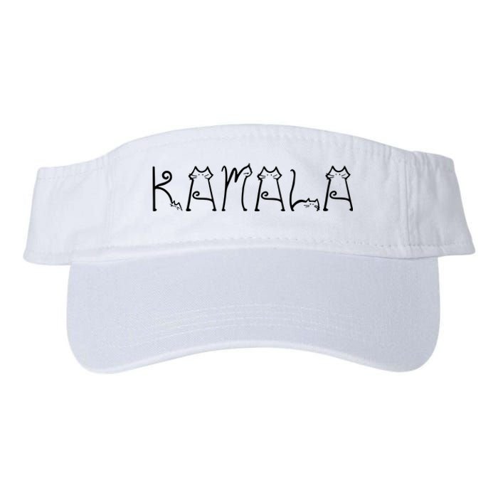 Kamala Cat Typography Alphabet Cats For Kamala Harris 2024 Valucap Bio-Washed Visor