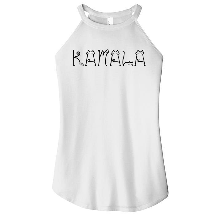 Kamala Cat Typography Alphabet Cats For Kamala Harris 2024 Women's Perfect Tri Rocker Tank