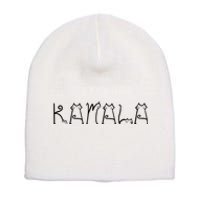 Kamala Cat Typography Alphabet Cats For Kamala Harris 2024 Short Acrylic Beanie