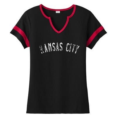 Kansas City Text Apparel Ladies Halftime Notch Neck Tee