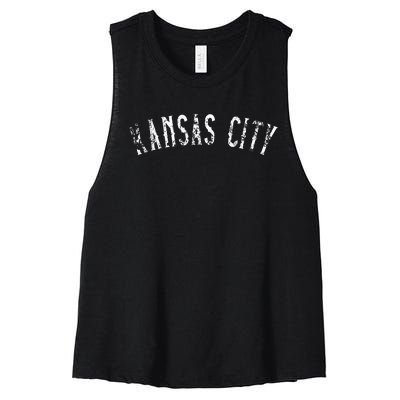 Kansas City Text Apparel Women's Racerback Cropped Tank