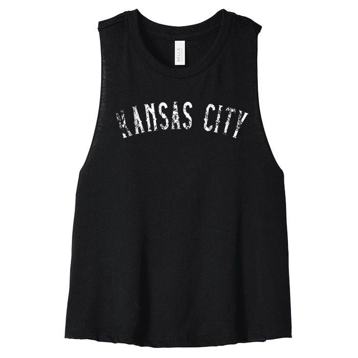 Kansas City Text Apparel Women's Racerback Cropped Tank