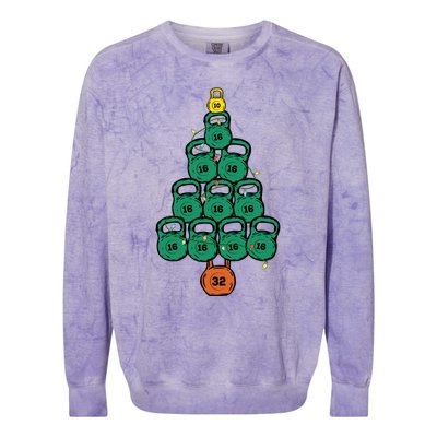 Kettlebell Christmas Tree Classic Colorblast Crewneck Sweatshirt