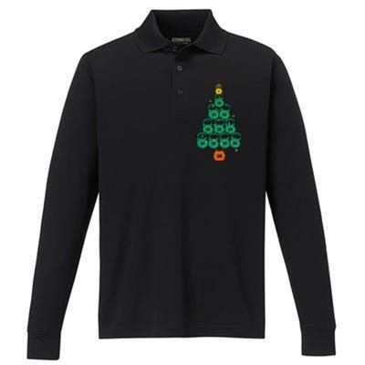 Kettlebell Christmas Tree Classic Performance Long Sleeve Polo