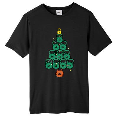 Kettlebell Christmas Tree Classic Tall Fusion ChromaSoft Performance T-Shirt