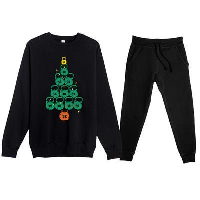 Kettlebell Christmas Tree Classic Premium Crewneck Sweatsuit Set