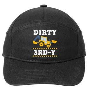 Kids Construction Truck 3rd Birthday Boy Excavator 3 Digger 7-Panel Snapback Hat