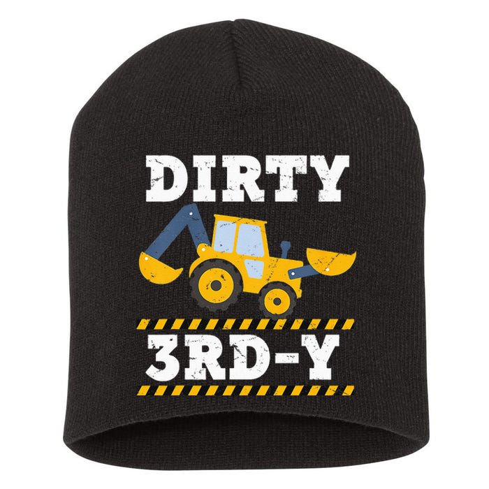 Kids Construction Truck 3rd Birthday Boy Excavator 3 Digger Short Acrylic Beanie