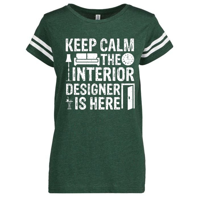 Keep Calm The Interior Designer Is Here Cute Interior Designer Typography Enza Ladies Jersey Football T-Shirt