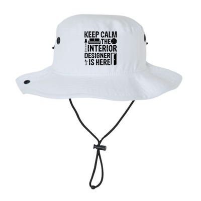 Keep Calm The Interior Designer Is Here Cute Interior Designer Typography Legacy Cool Fit Booney Bucket Hat