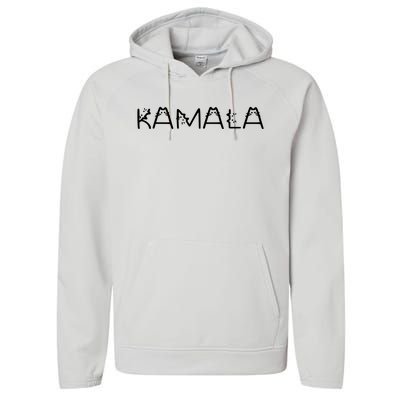 Kamala Cat Typography Alphabet Cats For Kamala Harris 2024 Performance Fleece Hoodie