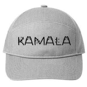 Kamala Cat Typography Alphabet Cats For Kamala Harris 2024 7-Panel Snapback Hat