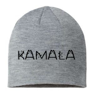 Kamala Cat Typography Alphabet Cats For Kamala Harris 2024 Sustainable Beanie