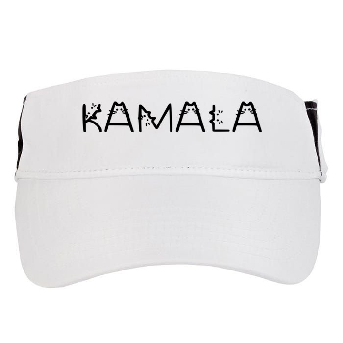 Kamala Cat Typography Alphabet Cats For Kamala Harris 2024 Adult Drive Performance Visor