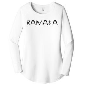 Kamala Cat Typography Alphabet Cats For Kamala Harris 2024 Women's Perfect Tri Tunic Long Sleeve Shirt