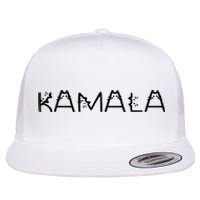 Kamala Cat Typography Alphabet Cats For Kamala Harris 2024 Flat Bill Trucker Hat