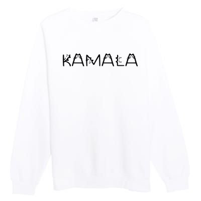 Kamala Cat Typography Alphabet Cats For Kamala Harris 2024 Premium Crewneck Sweatshirt