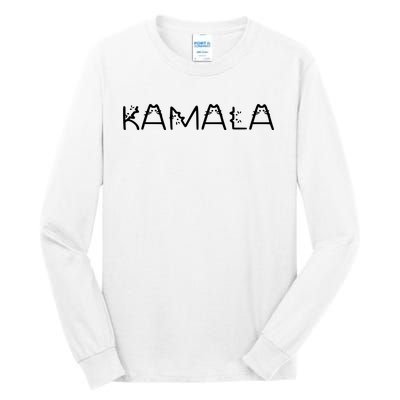 Kamala Cat Typography Alphabet Cats For Kamala Harris 2024 Tall Long Sleeve T-Shirt