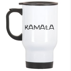 Kamala Cat Typography Alphabet Cats For Kamala Harris 2024 Stainless Steel Travel Mug