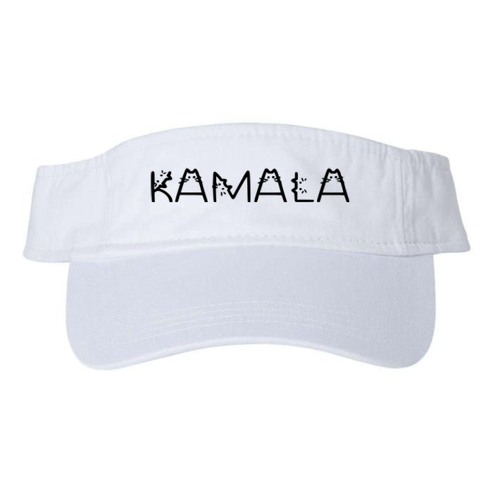 Kamala Cat Typography Alphabet Cats For Kamala Harris 2024 Valucap Bio-Washed Visor