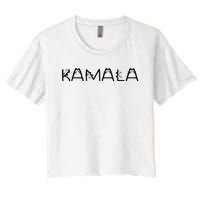 Kamala Cat Typography Alphabet Cats For Kamala Harris 2024 Women's Crop Top Tee