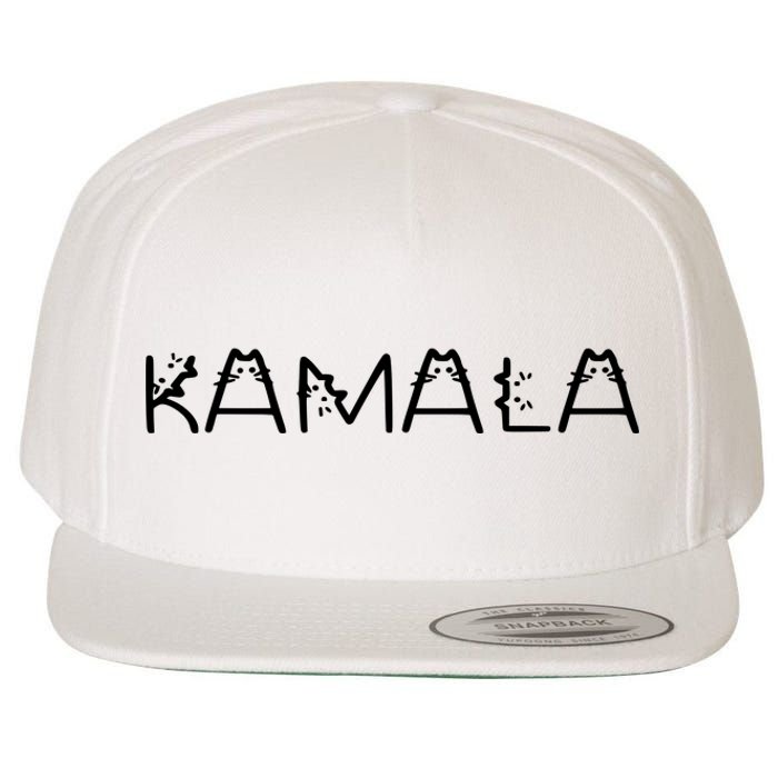 Kamala Cat Typography Alphabet Cats For Kamala Harris 2024 Wool Snapback Cap