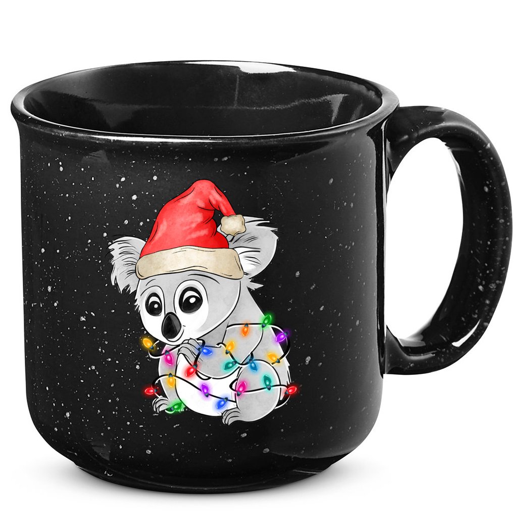 Koala Christmas Tree Light Tangled Pajama Xmas Graphic Great Gift 15oz Campfire Ceramic Mug