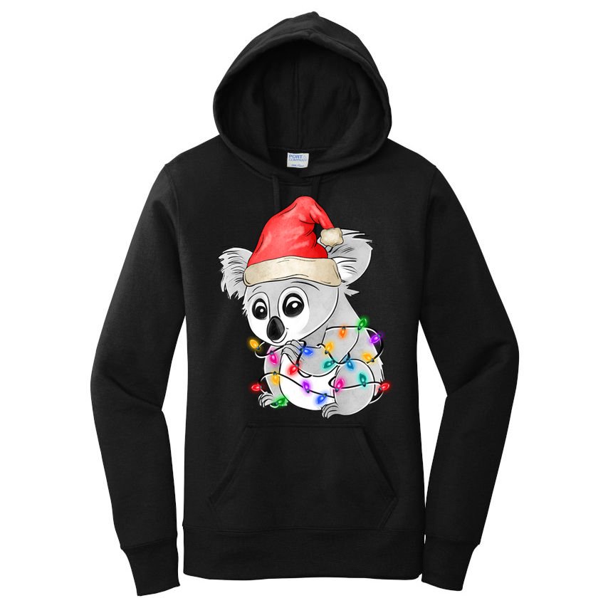 Koala Christmas Tree Light Tangled Pajama Xmas Graphic Great Gift Women's Pullover Hoodie