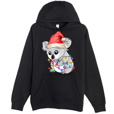 Koala Christmas Tree Light Tangled Pajama Xmas Graphic Great Gift Premium Pullover Hoodie