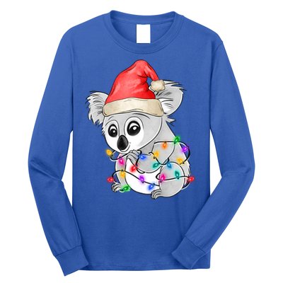 Koala Christmas Tree Light Tangled Pajama Xmas Graphic Great Gift Long Sleeve Shirt