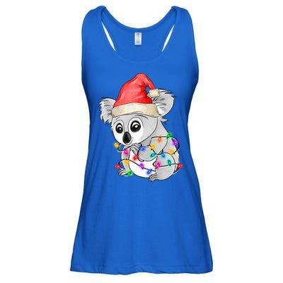 Koala Christmas Tree Light Tangled Pajama Xmas Graphic Great Gift Ladies Essential Flowy Tank